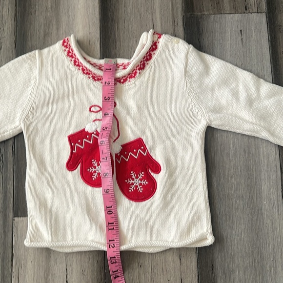 TKS Basics Child's Pullover Sweater Size 24 Months White Sweater Mittens Design - Picture 6 of 7